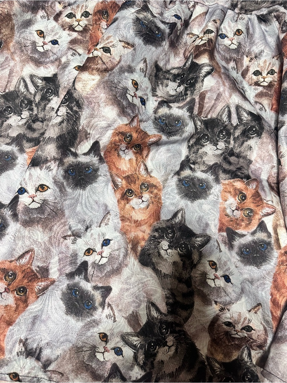 SHEIN MOD Cat Face Print Short Puff Sleeve Dress - Picture 2 of 4